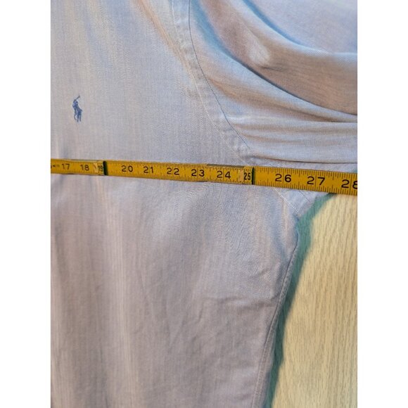 Ralph Lauren Yarmouth Button Front Cotton Shirt Size 17 34/35 Blue Long Sleeve - Picture 5 of 7